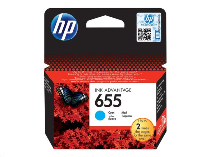 HP Ink Cartridge č.655 Cyan, CZ110AE