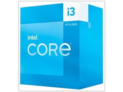 INTEL cpu CORE i3-14100 socket1700 Raptor Lake Refresh BOX 60W/110W 14.generace (od 3.5GHz do 4.7GHz, 4x jádro, 8x vlákno, 5/12MB cache, pro DDR4 do 3200, pro DDR5 do 4800) grafika, virtualizace, BX8071514100