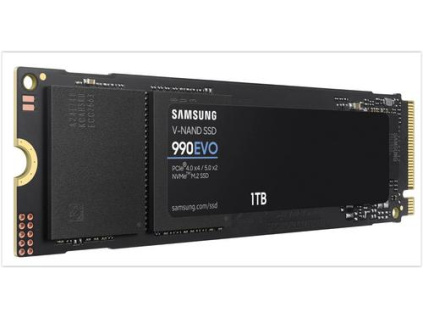SAMSUNG 990 EVO PCIe 4.0 NVMe SSD M.2 1TB PCIe 5.0 x2 NVMe 2.0 (čtení max. 5000MB/s, zápis max. 4200MB/s), MZ-V9E1T0BW