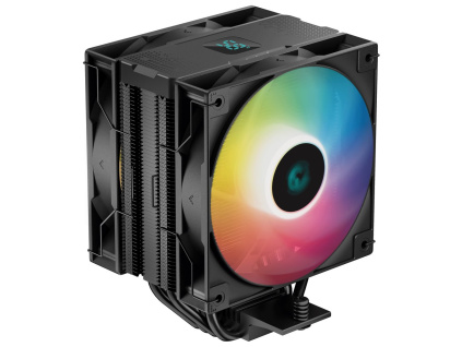 DEEPCOOL chladič AG400 DIGITAL PLUS širší / 120mm fan ARGB / 4x heatpipes / PWM / pro Intel i AMD / černý, R-AG400-BKADMP-G-1