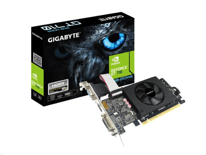 GIGABYTE VGA NVIDIA GeForce GT 710 2G, 2G GDDR5, 1xHDMI, 1xVGA, 1xDVI-D, GV-N710D5-2GIL