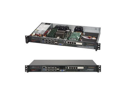 SUPERMICRO mini1U server 1x FCBGA1667 Xeon D-1518, 4x DDR4 ECC, 200W, M.2, 2x 10Gb SFP+, 6x 1Gb LAN, IPMI, SYS-5018D-FN8T