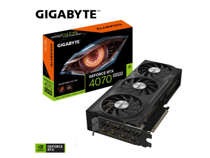 GIGABYTE VGA NVIDIA GeForce RTX 4070 SUPER WINDFORCE OC 12G, 12G GDDR6X, 3xDP, 1xHDMI, GV-N407SWF3OC-12GD