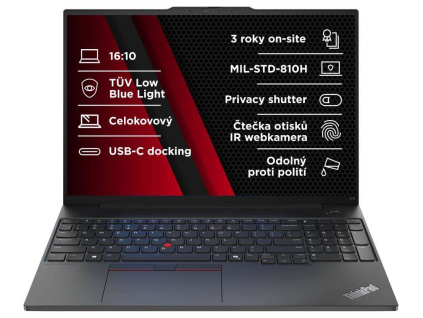 LENOVO NTB ThinkPad E16 AMD G2 - Ryzen7 7735HS,16" WUXGA,16GB,512SSD,FHD+IRcam,W11P, 21M5002JCK
