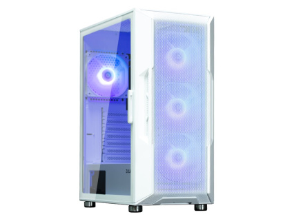 Zalman skříň I3 Neo ARGB white / ATX / 4x120 ARGB fan / 2xUSB 3.0 / 1xUSB 2.0 / prosklená bočnice / mesh panel / bílá, I3 Neo ARGB White