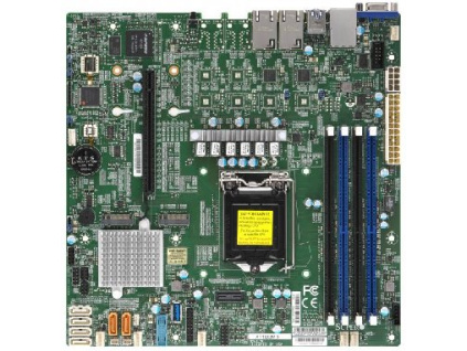 SUPERMICRO MB 1xLGA1151 (Xeon E3-21xx,i3), C246, 4xDDR4, 6xSATA3, 2xM.2, 1xPCIe3.0 x16, VGA, 2x LAN, IPMI, bulk, MBD-X11SCM-F-B