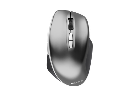 CANYON myš optická bezdrátová MW-21DG, nastavitelné rozlišení 800/1200/1600 dpi, 7 tl, USB reciever, tmave šedá, CNS-CMSW21DG