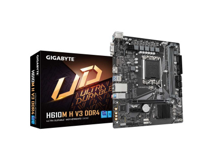 GIGABYTE MB Sc LGA1700 H610M H V3 DDR4, Intel H610, 2xDDR4, 1xHDMI, 1xVGA, mATX, H610M H V3 DDR4