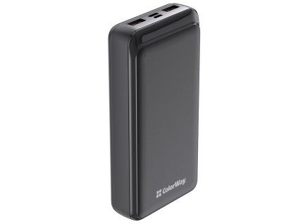 COLORWAY powerbanka/ 20 000mAh/ 2x USB/ USB-C/ Micro-USB/ Černá, CW-PB200LPD2BK