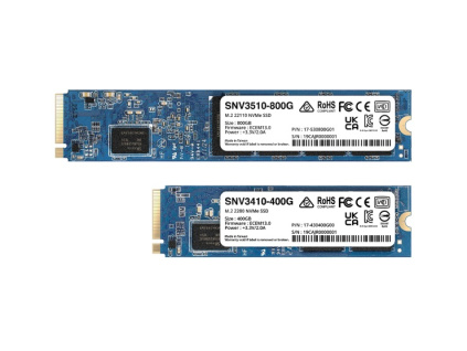 Synology SSD M.2 NVMe SNV3410-400G, 400 GB, čtení/zápis: 3000/750 MB/s, M.2 2280, SNV3410-400G