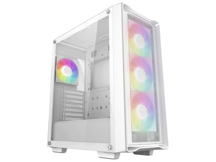 DEEPCOOL skříň CC560 MESH V2 / ATX / 4x120 mm fan ARGB / USB 3.0 / USB 2.0 / mesh panel / bílá, R-CC560-WHAMA4-G-2