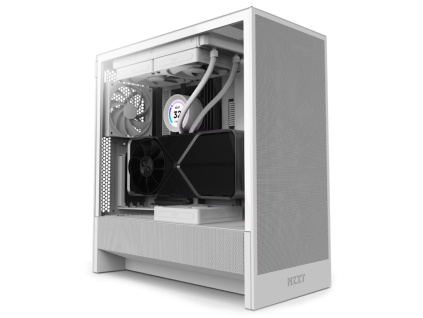 NZXT skříň H5 Flow edition / 2x120 mm fan / USB 3.0 / USB-C 3.1 / průhledná bočnice / mesh panel / bílá, CC-H52FW-01