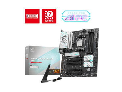 MSI MB Sc AM5 B840 GAMING PLUS WIFI, AMD B840, 4xDDR5, 1xHDMI, WiFi, ATX, B840 GAMING PLUS WIFI