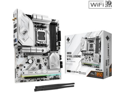ASROCK B850 STEEL LEGEND WIFI (AM5, amd B850, 4xDDR5, PCIE 5.0, HDMI, 4xSATA3 +4xM.2, USB3.2 G2x2, GLAN 2,5G, ATX), B850 STEEL LEGEND WIFI
