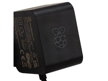 RASPBERRY PI napájecí adaptér 27W/5A pro Rpi 5, USB-C, černá, SC1157