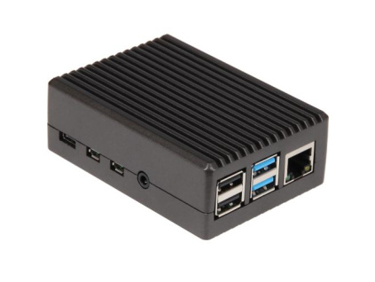 JOY-IT RASPBERRY PI case Alu-08 pro Raspberry Pi 4, černá, RB-AlucaseP4+08