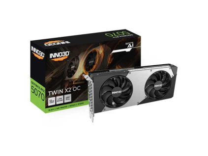 INNO3D NVIDIA RTX 5070 Twin X2 OC 12GB GDDR7- 2 slot, N50702-12D7X-195064N