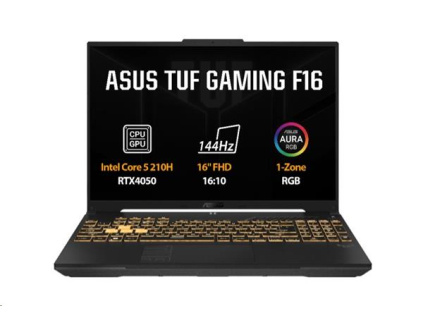 ASUS TUF Gaming F16 FX607VU-RL032W, i5-210H, 16.0˝ 1920x1200 WUXGA, RTX4050/6GB, 16GB, SSD 1TB, W11H, FX607VU-RL032W
