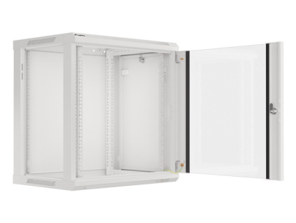 Nástěnný rack 19'' 12U 600X450mm šedý flat pack, WF01-6412-10S