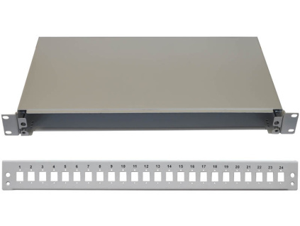 19'' Optická vana 24xSC simplex včetně kazety šedá,