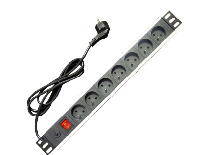 napajeci panel oc 7x230v 2m ppo black