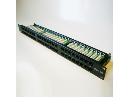 DATACOM Patch panel 48p. Cat5e 1U BK 8x6p. Modul, UTP, 19'', 3004