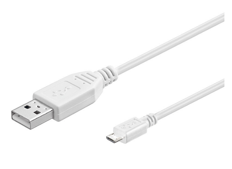 PremiumCord Kabel micro USB 2.0, A-B 2m, bílá, ku2m2fw