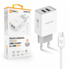 ALIGATOR Chytrá síťová nabíječka 2,4A, 2xUSB, smart IC, bílá, USB-C kabel, CHA0043