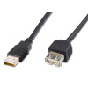 PremiumCord USB 2.0 kabel prodlužovací, A-A, 0,5m, černý, kupaa05bk