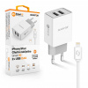 ALIGATOR Chytrá síťová nabíječka 2,4A, 2xUSB, smart IC, bílá, USB kabel pro iPhone/iPad, CHA0036