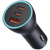 Baseus CGJP010013 Nabíječka do Auta Triple Quick Charger USB/USB-C/USB-C 65W Dark Grey, 6932172610289