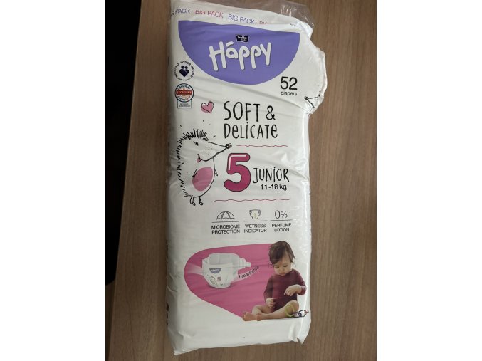 Bella Happy Soft & Delicate BigPack vel. 5 - 52 ks (11-18 kg) - poškozený obal
