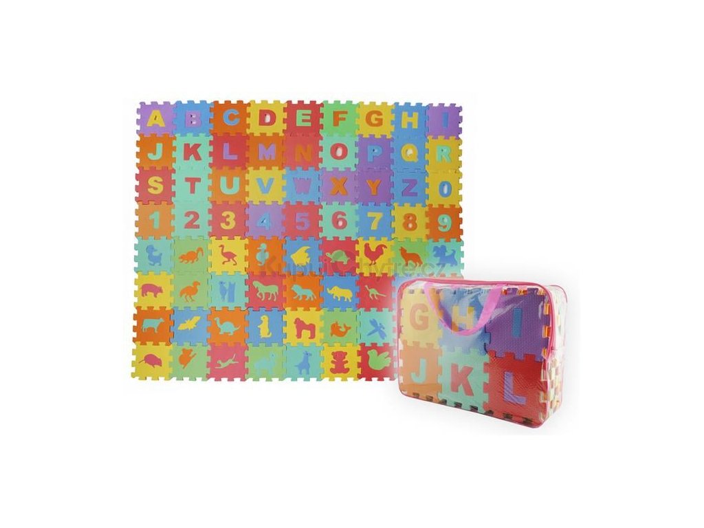 Dětský pěnový koberec - PUZZLE podložka 16 x 16cm - 72 ks