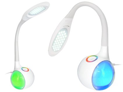 Stolní LED lampa 5W s nočním RGB podsvícením - bílá