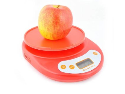 Digitální kuchyňská váha 5 Kg (červená) - CHYBÍ MISKA