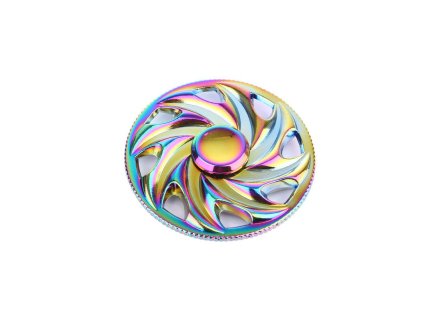 Fidget Spinner - kovový duhový - spirála + BOX
