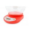 Digitální kuchyňská váha červená 5 Kg + miska