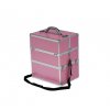 Kosmetický kufr, STRIP růžový - rozkládací