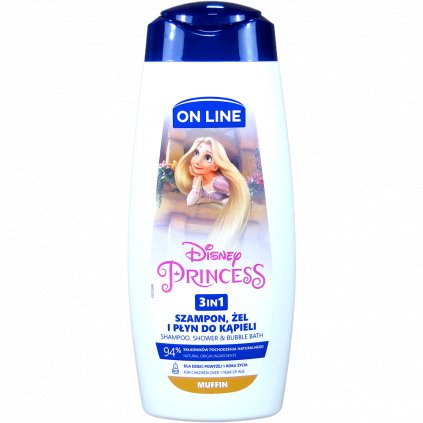 On line kids 3v1 šampon, pěna a sprchový gel Disney Princess 400 ml