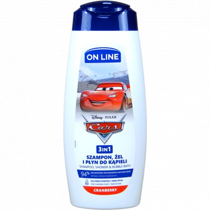 On line kids 3v1 šampon, pěna a sprchový gel Disney Cars 400 ml