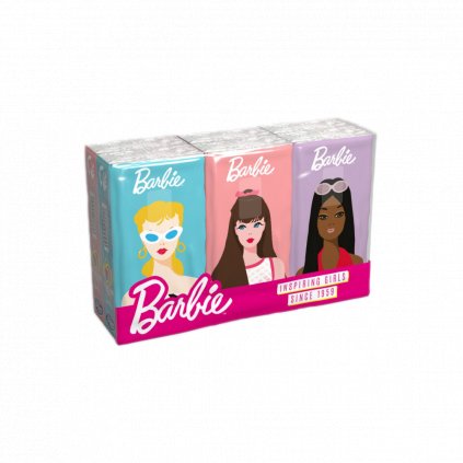 Kapesníky Barbie s potiskem 4 vrstvé, folie 6 ks