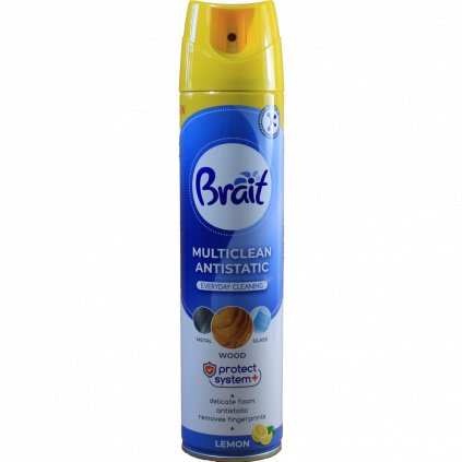 Brait Multiclean antistatic leštěnka na čištění různých povrchů LEMON 350 ml