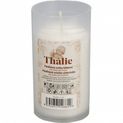 Thálie parafínová svíce 90 g bílá, v.9,5 cm