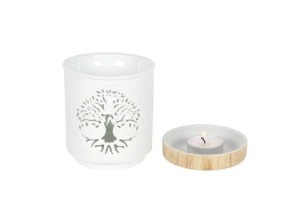 Baum des Lebens Duftlampe weiss