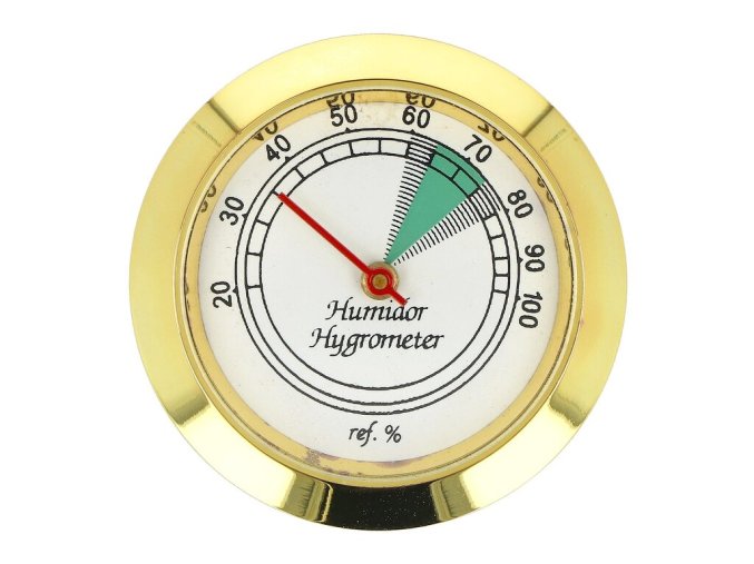 Vlhkoměr kulatý zlatý, 37mm