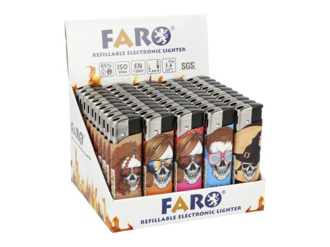 Zapalovač FARO Piezo Crazy Skull