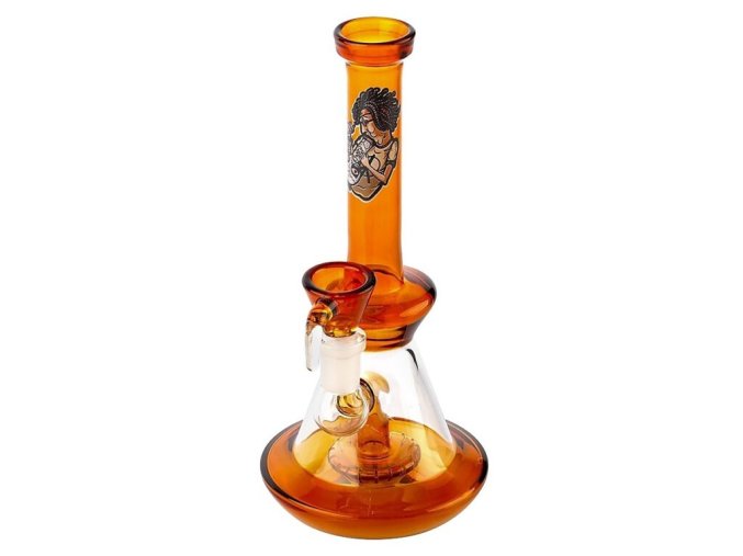 Skleněný bong s perkolací Amsterdam Jomas oranžový, 22cm