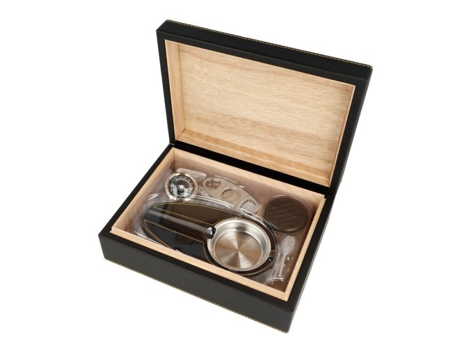 Humidor na doutníky SET 45, black, 25x19x9cm