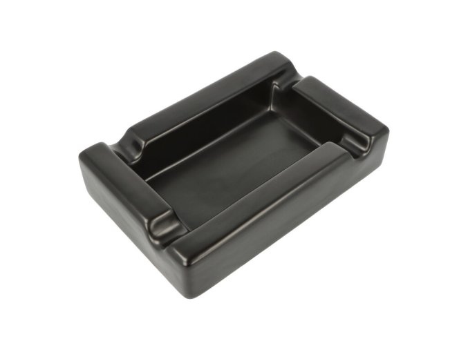 Doutníkový popelník keramický černý matný 4D