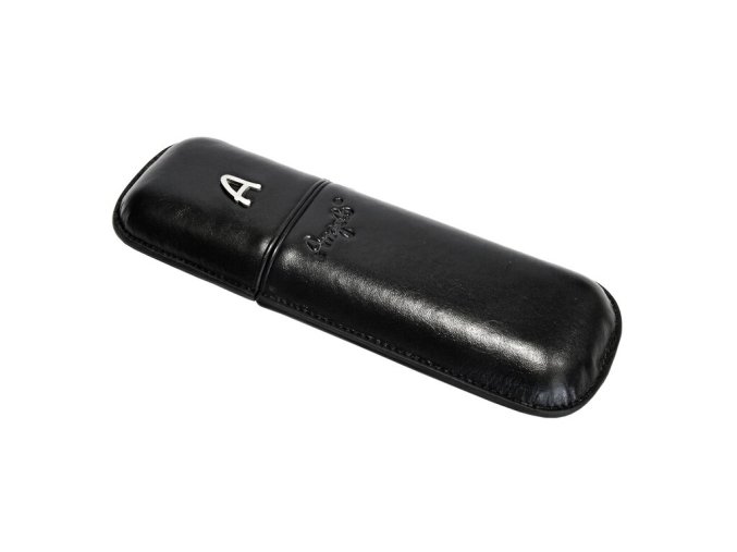 Pouzdro na 2 doutníky Etue Propio, černé, koženka, 18 cm